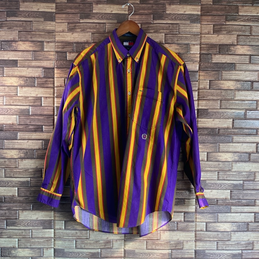 Rare Mens Vintage 90’s Tommy Hilfiger Button Down Medium Shirt EUC